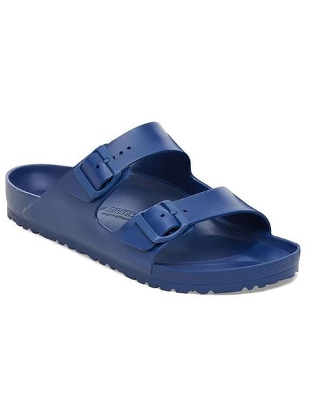 Birkenstock Klapki "Arizona" w kolorze granatowym rozmiar: 39. Niebieskie klapki Birkenstock, bez wzorów, z otwartym noskiem, bez obcasa. Za 210,95 zł.