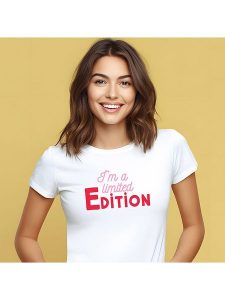 WOOOP Koszulka "I´m a limited edition" w kolorze białym rozmiar: XL. Białe bluzki Wooop, m, bez wzorów, bez kołnierzyka, bez ramiączek. Za 74,63 zł.