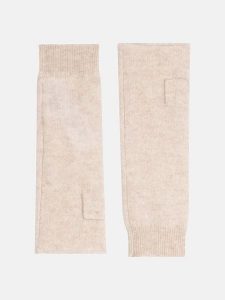 Perfect Cashmere Kaszmirowe mankiety "Zoe" w kolorze beżowym rozmiar: onesize. Brązowe rękawiczki Perfect Cashmere, bez wzorów, z kaszmiru. Za 108,99 zł.