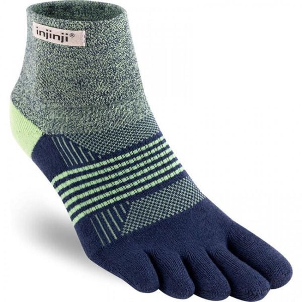 Skarpety trailowe damskie Injinji Mini-Crew. Niebieskie skarpetki Injinji, bez wzorów. Za 102,20 zł.