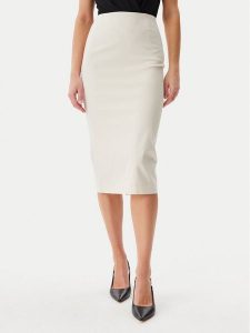 Guess Spódnica ołówkowa W5GD93 WGMR2 Beżowy Slim Fit. Brązowe spódnice Guess, xl, z aplikacjami, z wiskozy. Za 279,99 zł.
