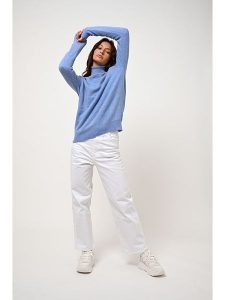 AUTHENTIC CASHMERE Kaszmirowy sweter "Gardoria" w kolorze błękitnym rozmiar: M. Niebieskie swetry oversize AUTHENTIC CASHMERE, m, bez wzorów, z kaszmiru, bez ramiączek. Za 367,22 zł.