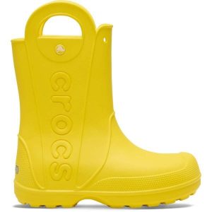 Crocs Buty przeciwdeszczowe Handle It. Żółte kalosze Crocs, bez wzorów. W wyprzedaży za 202,47 zł.