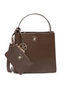 Beverly Hills Polo Club Torebka BHPC-W-04-A23 Brązowy. Brązowe torebki klasyczne Beverly Hills Polo Club, bez wzorów, z materiału, bez dodatków. Za 199,99 zł.