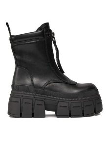 Buffalo Botki Gospher Zip Boot BN1622350 Czarny. Czarne botki Buffalo, bez wzorów, ze skóry, bez obcasa, na płaskiej podeszwie, bez zapięcia. Za 489,99 zł.