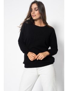Perfect Cashmere Kaszmirowy sweter "Molly" w kolorze czarnym rozmiar: M. Czarne swetry oversize Perfect Cashmere, m, bez wzorów, z kaszmiru, bez ramiączek. Za 215,21 zł.