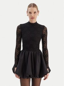 Bardot Sukienka koktajlowa Yana 60191DB Czarny Slim Fit. Czarne sukienki Bardot, bez wzorów, z syntetyku, wizytowe, bez kołnierzyka, bez ramiączek. Za 659,99 zł.