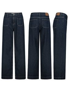 Sublevel Dżinsy - Comfort fit - w kolorze granatowym rozmiar: XS. Niebieskie jeansy Sublevel, z aplikacjami, z bawełny, z podwyższonym stanem. Za 118,56 zł.