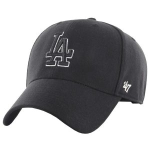 Czapka z daszkiem dla dorosłych 47 Brand MLB Los Angeles Dodgers Cap. Czarne czapki 47 Brand, bez wzorów, z materiału, sportowe. Za 109,99 zł.
