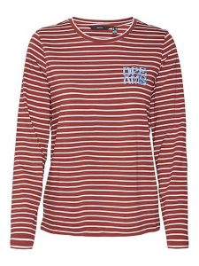 Vero Moda Koszulka "Oya" w kolorze czerwonym rozmiar: S. Czerwone bluzki Vero Moda, s, bez wzorów, z bawełny, bez kołnierzyka, bez ramiączek. Za 35,18 zł.