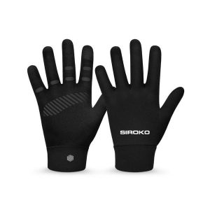 Ęce rękawiczki kolarskie na przejściowe pory roku Kolarstwo Siroko K-Core Bar. Czarne rękawiczki SIROKO, na jesień, bez wzorów, z tkaniny. Za 71,00 zł.