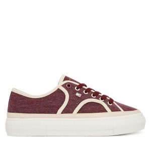 Tenisówki Tommy Hilfiger. Czerwone trampki TOMMY HILFIGER, bez wzorów, bez zapięcia. Za 409,99 zł.