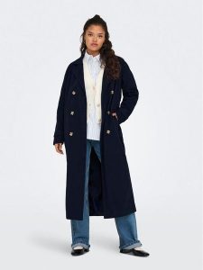 JDY Trencz Panther 15281785 Granatowy Regular Fit. Niebieskie płaszcze JDY, s, bez wzorów, z syntetyku, bez kaptura. Za 279,99 zł.