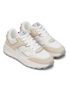 Marc O´Polo Skórzane sneakersy w kolorze beżowo-białym rozmiar: 37. Białe trampki bez wzorów, z materiału, bez zapięcia. Za 237,17 zł.