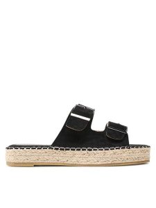Jenny Fairy Espadryle WSS20593-01A Czarny. Czarne espadryle Jenny Fairy, bez wzorów, z materiału, bez obcasa. Za 99,99 zł.