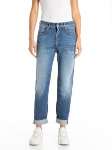 Replay Dżinsy - Slim Boyfit - w kolorze niebieskim rozmiar: W32/L30. Niebieskie jeansy Replay, z aplikacjami. Za 289,95 zł.