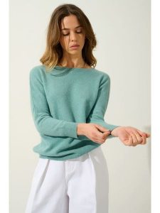 AUTHENTIC CASHMERE Kaszmirowy sweter "Goléon" w kolorze turkusowym rozmiar: M. Niebieskie swetry oversize AUTHENTIC CASHMERE, m, bez wzorów, z kaszmiru, bez ramiączek. Za 381,24 zł.