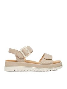 Remonte Sandały CEO-D3P53-62 Beżowy jasny. Brązowe sandały Remonte, bez wzorów, ze skóry, bez obcasa, na płaskiej podeszwie, bez zapięcia. Za 379,99 zł.