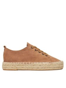 DeeZee Espadryle ZF230819 Brązowy. Brązowe espadryle DeeZee, bez wzorów, z materiału, bez obcasa. Za 119,99 zł.