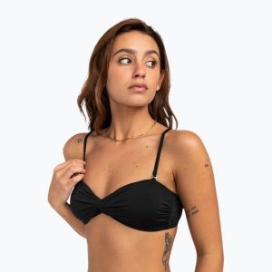 Góra od stroju kąpielowego Billabong Sol Searcher Drapped Bandeau. Czarne bikini Billabong, bez wzorów. Za 109,99 zł.