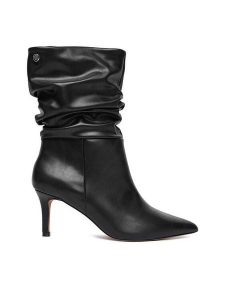 Nine West Botki CEO-SAMIRA-01 Czarny. Czarne botki Nine West, bez wzorów, z materiału, bez obcasa, na szpilce, bez zapięcia. Za 269,99 zł.