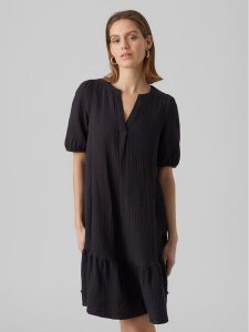 Vero Moda Sukienka codzienna Natali 10279682 Czarny Regular Fit. Czarne kombinezony Vero Moda, s, bez wzorów, z bawełny, bez kołnierzyka, bez ramiączek. Za 179,99 zł.