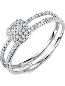 Revoni Złoty pierścionek z diamentami rozmiar: 58. Szare pierścionki Revoni, z diamentem, złote. Za 1 731,99 zł.