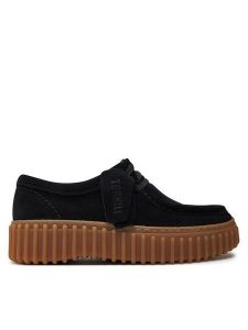 Clarks Półbuty Torhill Bee 26172044 Czarny. Czarne półbuty Clarks, bez wzorów, ze skóry, bez obcasa, na płaskiej podeszwie, bez zapięcia. Za 389,99 zł.