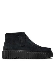 Clarks Botki Torhill Moss 26179360 Czarny. Czarne botki Clarks, bez wzorów, ze skóry, bez obcasa, na płaskiej podeszwie, bez zapięcia. Za 501,77 zł.