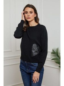 Joséfine Sweter "Sidney" w kolorze czarnym rozmiar: M. Czarne swetry oversize Joséfine, m, z aplikacjami, bez ramiączek. Za 141,45 zł.