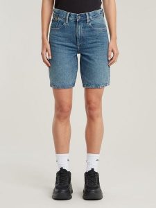 G-Star Bermudy dżinsowe w kolorze niebieskim rozmiar: W30. Niebieskie szorty G-Star, z aplikacjami, z bawełny, klasyczne, z podwyższonym stanem. Za 166,49 zł.