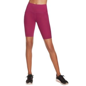 Spodenki sportowe damskie Skechers Go Walk High Waisted Bike Short. Czerwone spodenki sportowe Skechers, xs, bez wzorów, z elastanu, na fitness i siłownię. Za 119,99 zł.