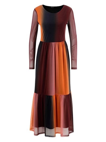 Aniston Sukienka w kolorze bordowo-czarno-pomarańczowym rozmiar: 38. Czerwone sukienki Aniston, bez wzorów, bez kołnierzyka, bez ramiączek, maxi. Za 82,83 zł.