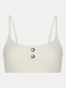 Tommy Hilfiger Góra od bikini UW0UW05815 Écru. Bikini TOMMY HILFIGER, bez wzorów, z syntetyku. Za 129,99 zł.