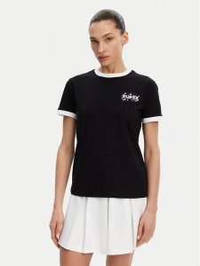 Guess T-Shirt V5GI11 I3Z14 Czarny Regular Fit. Czarne t-shirty Guess, xxs, z aplikacjami, z bawełny, bez kołnierzyka, bez ramiączek. Za 89,99 zł.