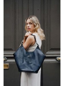 Maison héritage PARIS Skórzany shopper bag "Cedro" w kolorze czarnym - 52 x 36 x 21 cm rozmiar: onesize. Czarne shopper bag Maison héritage PARIS, bez wzorów, z materiału, na ramię, bez dodatków. Za 391,84 zł.