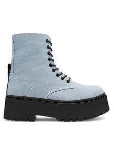 Jenny Fairy Trzewiki MARIKA HY13122-1 Błękitny. Niebieskie botki Jenny Fairy, bez wzorów, z materiału, bez obcasa, na płaskiej podeszwie, bez zapięcia. Za 179,99 zł.