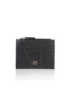Bellicci Skórzany portfel "Viveca" w kolorze czarnym - 11 x 8 x 1 cm rozmiar: onesize. Czarne portfele Bellicci, bez wzorów, z materiału. Za 43,99 zł.