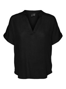 Vero Moda Koszulka "Beauty" w kolorze czarnym rozmiar: L. Czarne bluzki Vero Moda, l, bez wzorów, z wiskozy, klasyczne, bez kołnierzyka, bez ramiączek. Za 61,46 zł.
