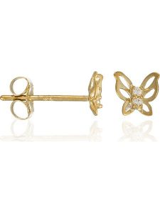 OR ÉCLAT Złote kolczyki-wkrętki "Ilumination" z cyrkoniami rozmiar: onesize. Żółte kolczyki OR ÉCLAT, z cyrkonią, złote. Za 181,45 zł.