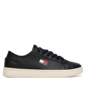 Tenisówki Tommy Jeans. Czarne trampki Tommy Jeans, bez wzorów, z jeansu, bez zapięcia. Za 269,99 zł.
