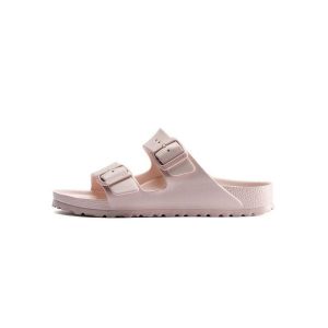 Klapki damskie Birkenstock Arizona Eva. Czerwone klapki Birkenstock, bez wzorów, z materiału, bez obcasa. Za 188,10 zł.