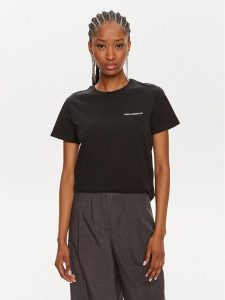 KARL LAGERFELD T-Shirt Essential 245W1714 Czarny Regular Fit. Czarne t-shirty KARL LAGERFELD, xs, bez wzorów, z bawełny, bez kołnierzyka, bez ramiączek. Za 189,99 zł.