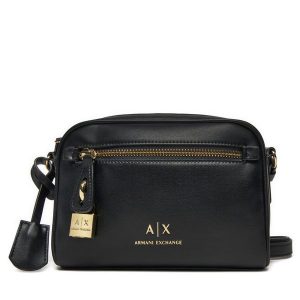 Torebka Armani Exchange. Czarne listonoszki Armani Exchange, bez wzorów, bez dodatków. Za 379,99 zł.