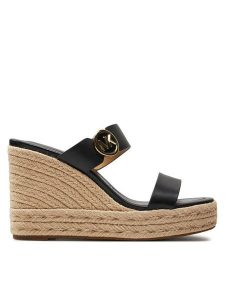 MICHAEL Michael Kors Espadryle 40S4LCMS3L Czarny. Czarne espadryle MICHAEL Michael Kors, bez wzorów, ze skóry, bez obcasa. Za 469,99 zł.