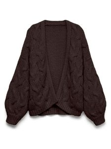 Vero Moda Kardigan w kolorze brązowym rozmiar: XS. Brązowe kardigany Vero Moda, xs, bez wzorów, ze splotem, bez ramiączek. Za 149,95 zł.