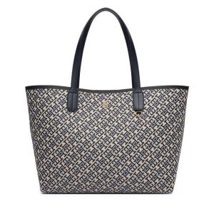 Torebka Tommy Hilfiger. Niebieskie shopper bag TOMMY HILFIGER, bez wzorów, bez dodatków. Za 699,99 zł.