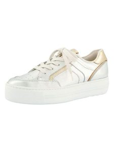 Paul Green Skórzane sneakersy w kolorze srebrno-złotym rozmiar: 38. Szare trampki Paul Green, bez wzorów, bez zapięcia. Za 445,08 zł.
