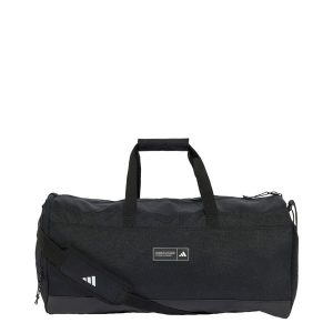 TORBA 3 STRIPES WEEKENDER DUFFEL BAG MEDIUM. Czarne torby podróżne i sportowe ADIDAS, bez wzorów, z materiału. Za 199,00 zł.