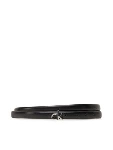 Calvin Klein Pasek Damski Ck Buckle Skinny Belt 1.5 K60K612932 Czarny. Czarne paski Calvin Klein, bez wzorów, ze skóry. Za 129,99 zł.